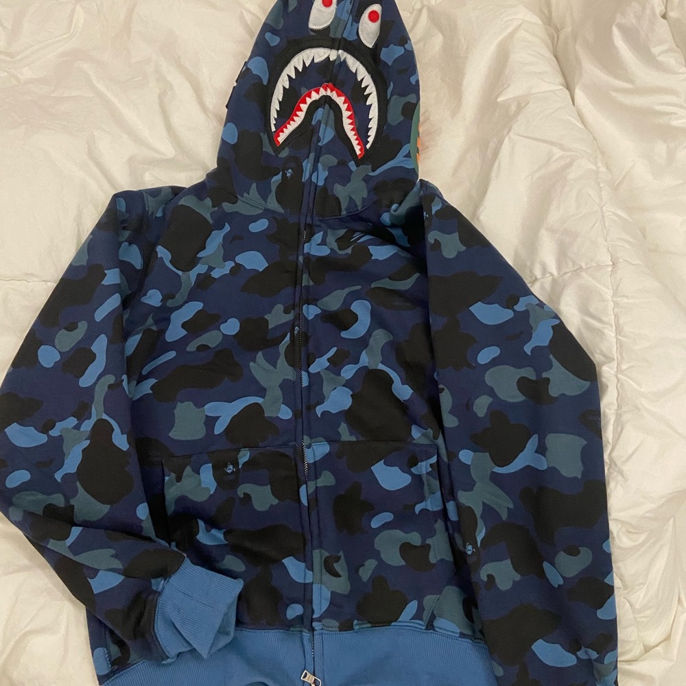 Blue Bape Zip-Up Hoodie